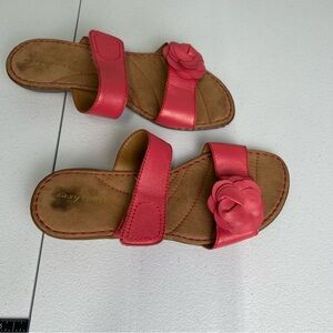 Easy Spirit Pink and Tan Sandals with Knotted Straps